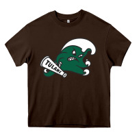 Chocolate Brown tulane green wave Heavy Core Tee - linhVisuals