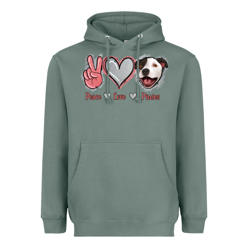Peace Love Pitties Heavyweight Hoodie by Jasminsmagicworld | Teevron