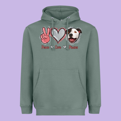 Peace Love Pitties Heavyweight Hoodie Designed By Jasminsmagicworld