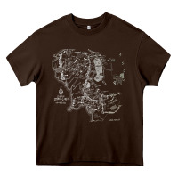 Chocolate Brown middle earth map [tb] Heavy Core Tee - linhVisuals