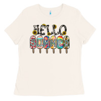Bone name vibrant summer greeting with popsicles Ladies Tee - CowhideDigitalArt