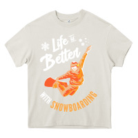 Cream snowboard t  shirt snowboarding i snowboarder i winter sports t  shirt Heavy Core Tee - linhVisuals