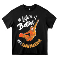 Black snowboard t  shirt snowboarding i snowboarder i winter sports t  shirt Heavy Core Tee - linhVisuals
