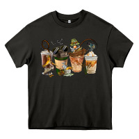 Asphalt Fishing Coffee Cups Heavy Core Tee - FaDigitalArtStudio