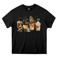 Black Fishing Coffee Cups Heavy Core Tee - FaDigitalArtStudio
