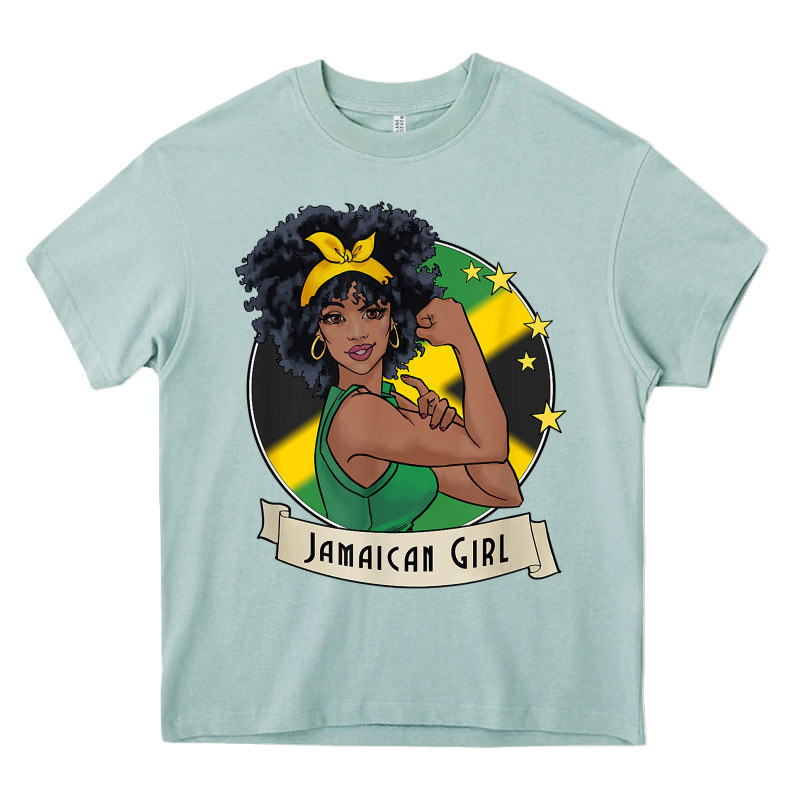 Jamaican Black Woman T Shirt Jamaica Afro Girl Pride Heavy Core Tee by linhVisuals | Teevron
