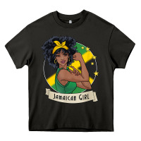 Asphalt jamaican black woman t shirt jamaica afro girl pride Heavy Core Tee - linhVisuals