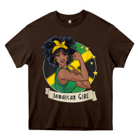 Chocolate Brown jamaican black woman t shirt jamaica afro girl pride Heavy Core Tee - linhVisuals