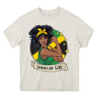 Cream jamaican black woman t shirt jamaica afro girl pride Heavy Core Tee - linhVisuals