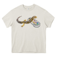 Cream leopard gecko playing video game lizard & reptiles gamers t shirt Heavy Core Tee - linhVisuals