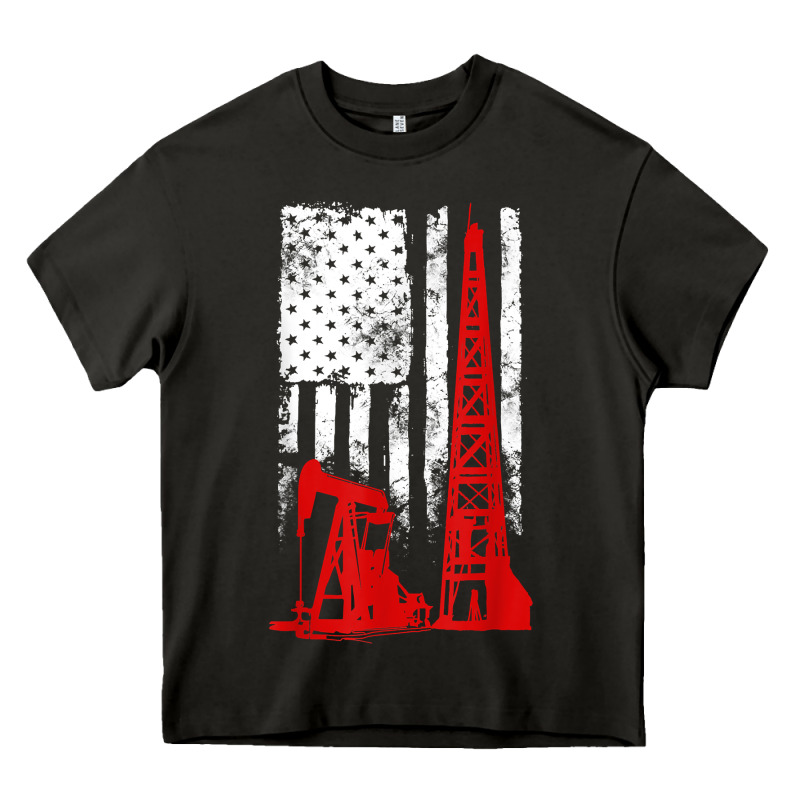Oilfield Shirt   Us Flag Oil Rig Shirt Heavy Core Tee by linhVisuals | Teevron