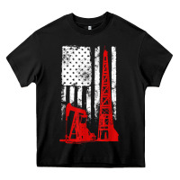 Black oilfield shirt   us flag oil rig shirt Heavy Core Tee - linhVisuals