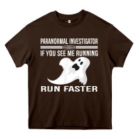 Chocolate Brown paranormal investigator ghost hunting t shirt Heavy Core Tee - linhVisuals