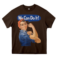Chocolate Brown rosie the riveter shirt we can do it feminist retro t shirt Heavy Core Tee - linhVisuals