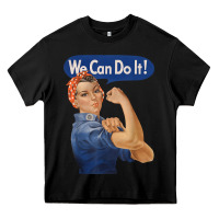 Black rosie the riveter shirt we can do it feminist retro t shirt Heavy Core Tee - linhVisuals