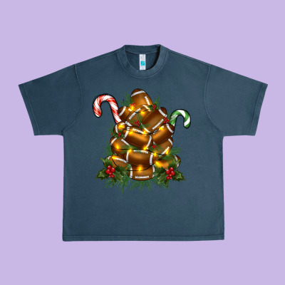 Football Tree Christmas Urban Heavy Tee Designed By Ranaportraitstore