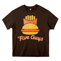 Chocolate Brown five guys Heavy Core Tee - linhVisuals