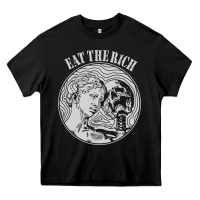 Black eat the rich Heavy Core Tee - linhVisuals