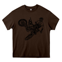 Chocolate Brown Eli Tomac Jump Illustration Heavy Core Tee - linhVisuals