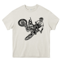 Cream Eli Tomac Jump Illustration Heavy Core Tee - linhVisuals