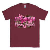 Burgundy Stronger than Cancer Classic Tee - FaDigitalArtStudio