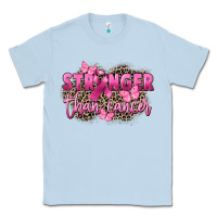 Dusty Blue Stronger than Cancer Classic Tee - FaDigitalArtStudio