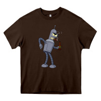 Chocolate Brown futurama bender Heavy Core Tee - linhVisuals