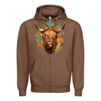 Chestnut fall highland cow Zipper Hoodie - Jasminsmagicworld