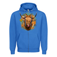 True Royal fall highland cow Zipper Hoodie - Jasminsmagicworld