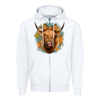 White fall highland cow Zipper Hoodie - Jasminsmagicworld