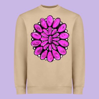Pink Gemstone Heavyweight Sweatshirt Designed By Ranaportraitstore