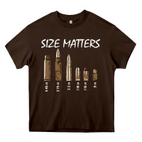 Chocolate Brown size matters Heavy Core Tee - linhVisuals