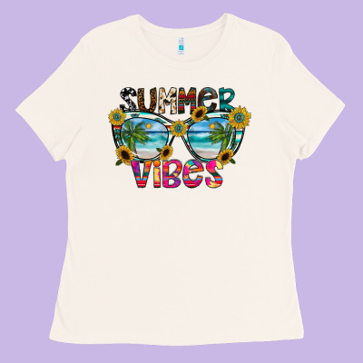 Summer Vibes Ladies Tee Designed By Cowhidedigitalart