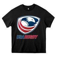 Black usa rugby Heavy Core Tee - linhVisuals