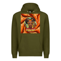 Army Green fall african girl Premium Hoodie - BarkalooDesign