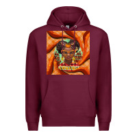 Burgundy fall african girl Premium Hoodie - BarkalooDesign