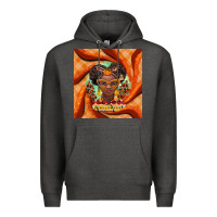 Charcoal Heather fall african girl Premium Hoodie - BarkalooDesign