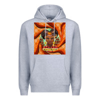 Heather Grey fall african girl Premium Hoodie - BarkalooDesign