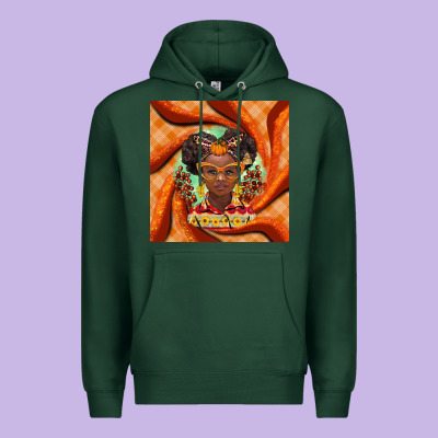 Fall African Girl Premium Hoodie Designed By Barkaloodesign