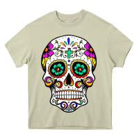 Mossy sugar skull Heavy Core Tee - linhVisuals