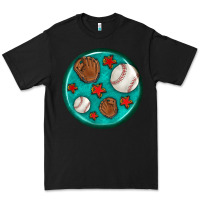Black baseball with sunflower round earrings Premium Tee - BundleAndBundleShop