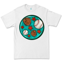 White baseball with sunflower round earrings Premium Tee - BundleAndBundleShop
