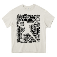 Cream fencing sport Heavy Core Tee - linhVisuals