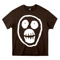 Chocolate Brown the mighty boosh monkey skull Heavy Core Tee - linhVisuals