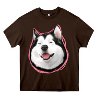 Chocolate Brown husky Heavy Core Tee - Jasminsmagicworld