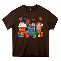Chocolate Brown Basketball Coffee Cups Heavy Core Tee - FaDigitalArtStudio