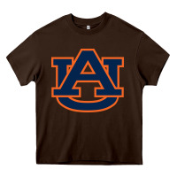 Chocolate Brown Auburn tiger Heavy Core Tee - linhVisuals