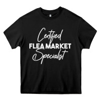 Black certified flea market specialist t shirt Heavy Core Tee - linhVisuals