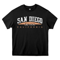 Black san diego california Heavy Core Tee - linhVisuals