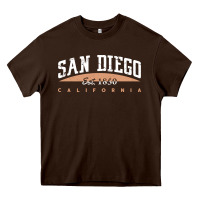 Chocolate Brown san diego california Heavy Core Tee - linhVisuals